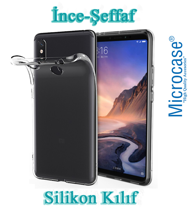 Microcase Xiaomi Mi Max 3 İnce 0.2 mm Soft Silikon Kılıf + CAM