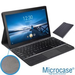 Microcase Lenovo Tab P10 TB-X705L TB-X705F 10.1 inç Bluetooth Touchpad Klavye + Standlı Kılıf - BKK5