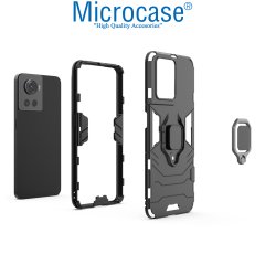 Microcase Oneplus Ace Batman Yüzüklü Armor Kılıf - Siyah