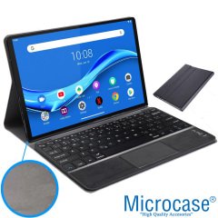 Microcase Lenovo M10 Plus 10.3 inch TB-X606 X606F Bluetooth Touchpad Klavye + Standlı Kılıf - BKK5