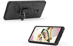 Xiaomi Mi Mix 2 Batman Serisi Yüzük Standlı Armor Kılıf - Siyah