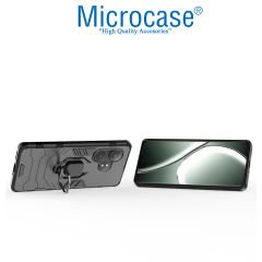 Microcase Realme GT 6T/GT6/GT NEO6/GT NEO 6 SE ile Uyumlu  Batman Serisi Yüzük Standlı Armor Kılıf - Siyah AL3349