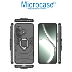 Microcase Realme GT 6T/GT6/GT NEO6/GT NEO 6 SE ile Uyumlu  Batman Serisi Yüzük Standlı Armor Kılıf - Siyah AL3349