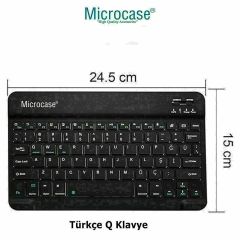 Microcase Apple iPad Air 11 2024   Tablet  için Türkçe Bluetooth Klavye+Mouse+Tablet Standı-Siyah AL8126