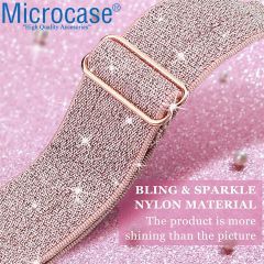 Microcase Apple Watch Series 10 42mm ile Uyumlu Simli Esnek Hasır Örgü Kordon Kayış - KY44-1