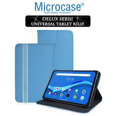 Microcase Lenovo M10 FHD Plus 10.3'' TB-X606 Delüx Serisi Universal Standlı Deri Kılıf - Turkuaz + Nano Esnek Ekran Koruma Filmi