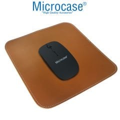Microcase Bilgisayar Laptop için Deri Mouse Pad 24x24cm - AL3024 Taba