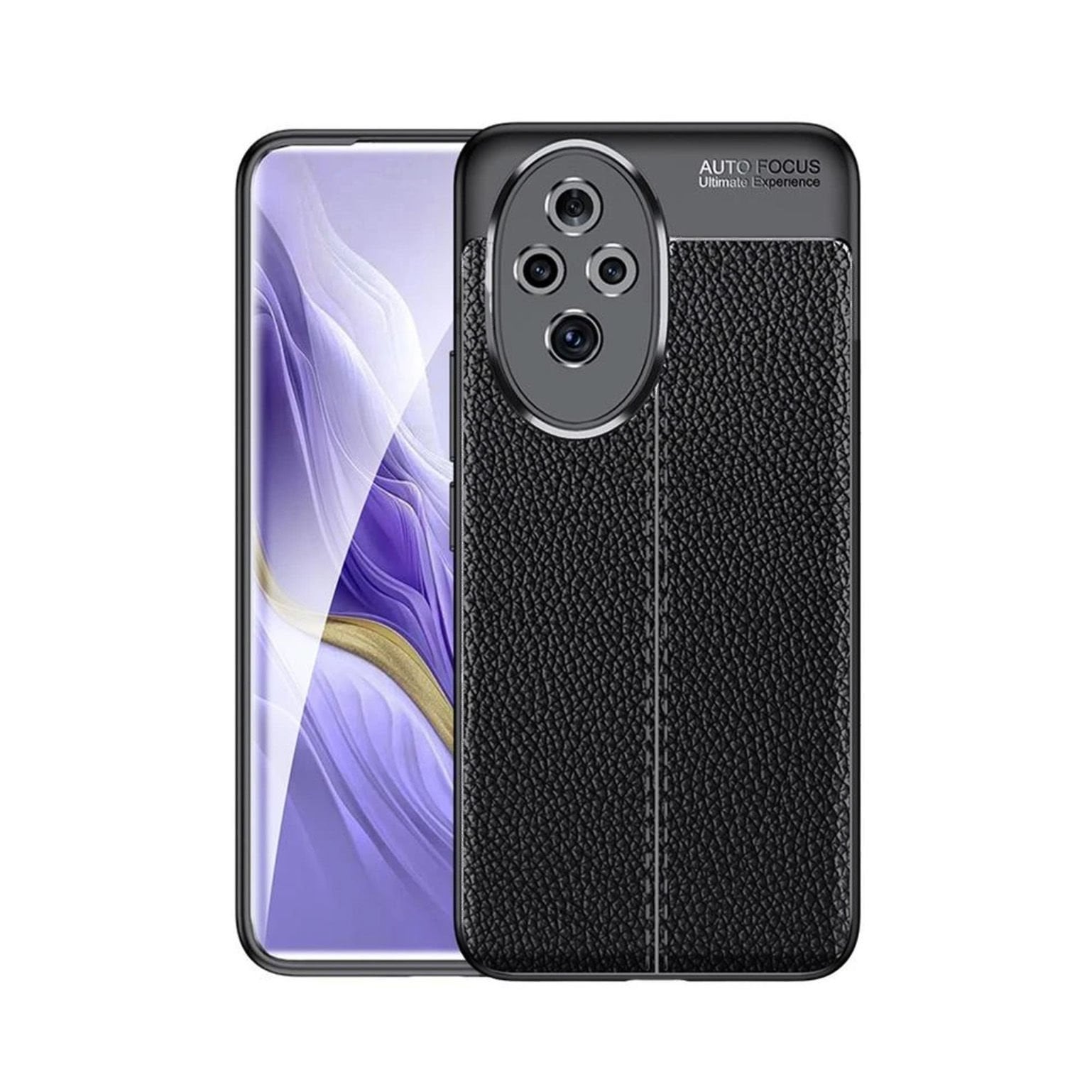 Microcase Honor 200  Uyumlu  Leather Serisi Deri Efekt Silikon Kılıf - Siyah Al3337