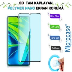 Microcase Xiaomi Mi Note 10 3D Polymer Kavisli Tam Kaplayan Nano Ekran Koruma Siyah