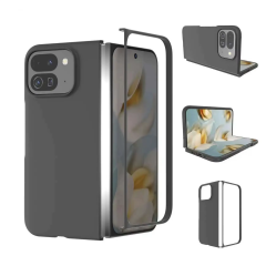 Microcase Google Pixel 10 Pro Fold için Deri Desenli Plastik Koruma Kılıf - AL3156