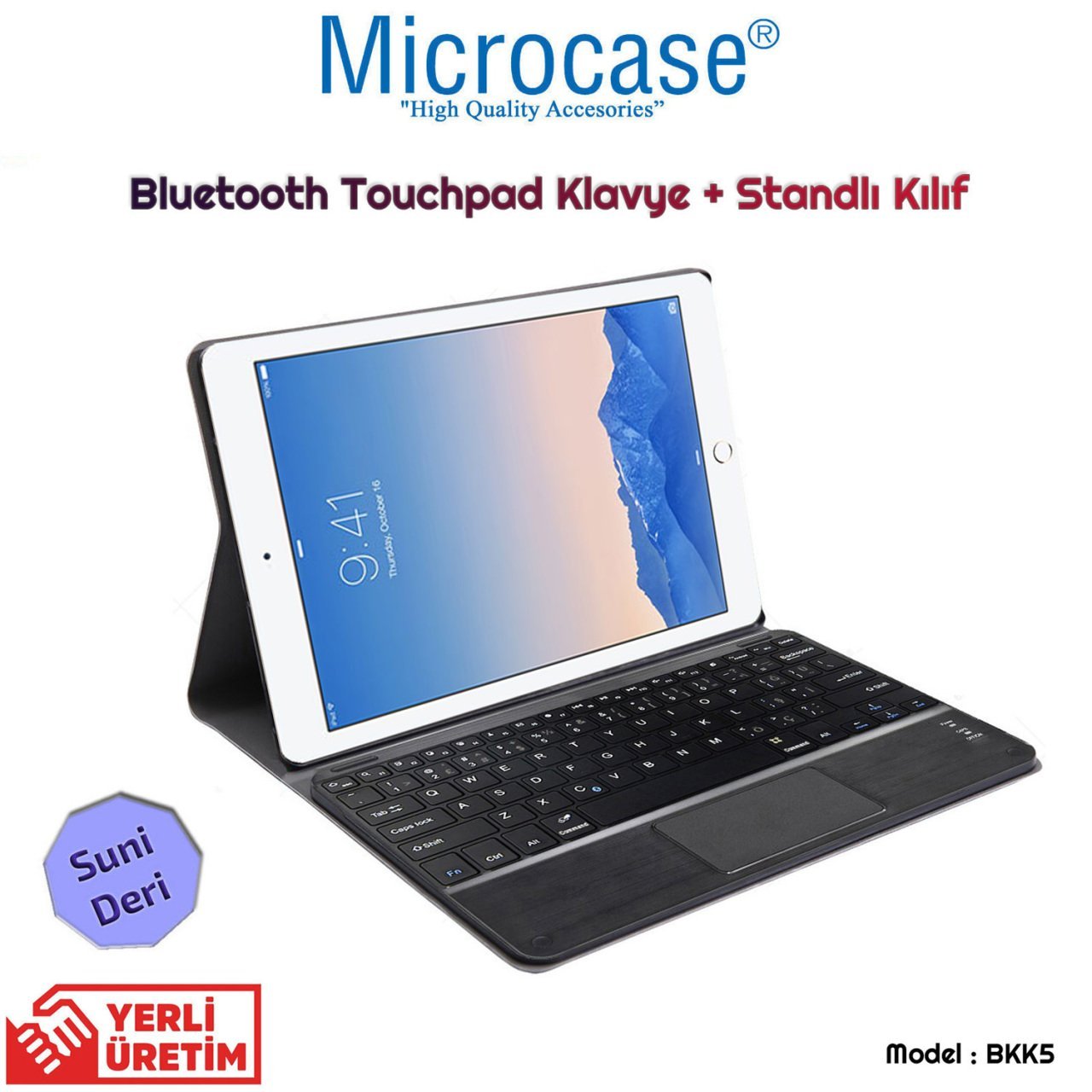 Microcase iPad Air 2 Bluetooth Touchpad Klavye + Standlı Kılıf - BKK5
