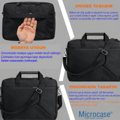 Microcase Samsung Active 4 Pro / Active 5 Pro 10.1'' ile uyumlu Macbook Laptop Çantası 2 Bölmeli Siyah AL5559