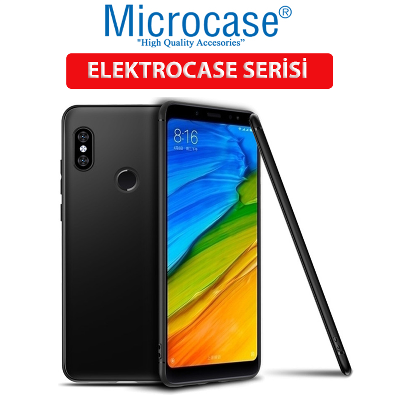 Microcase Mi Max 3 Elektrocase Serisi Silikon TPU Kılıf SİYAH+CAM