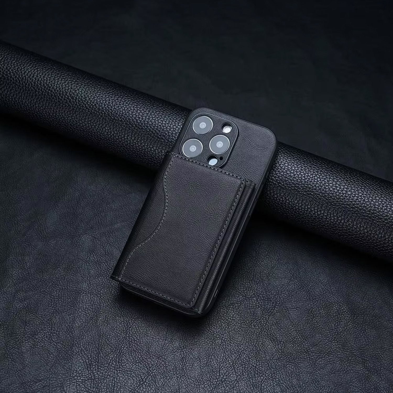 Microcase 6 Bölmeli Magsafe Özellikli Telefon Arkası Kartlık Suni Deri AL4852