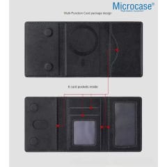 Microcase 6 Bölmeli Magsafe Özellikli Telefon Arkası Kartlık Suni Deri AL4852