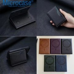 Microcase 6 Bölmeli Magsafe Özellikli Telefon Arkası Kartlık Suni Deri AL4852