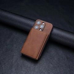 Microcase 6 Bölmeli Magsafe Özellikli Telefon Arkası Kartlık Suni Deri AL4852