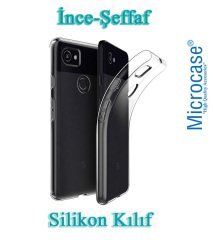 Microcase Google Pixel 3A Ultra İnce 0.2 mm Soft Silikon Kılıf + Tam Kaplayan Çerçeveli Cam