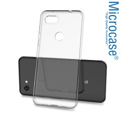 Microcase Google Pixel 3A Ultra İnce 0.2 mm Soft Silikon Kılıf + Tam Kaplayan Çerçeveli Cam