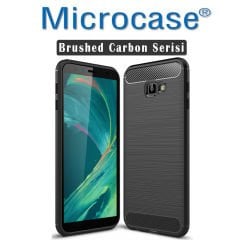 Samsung Galaxy J4 Plus Brushed Kılıf + Tam Kaplayan Cam