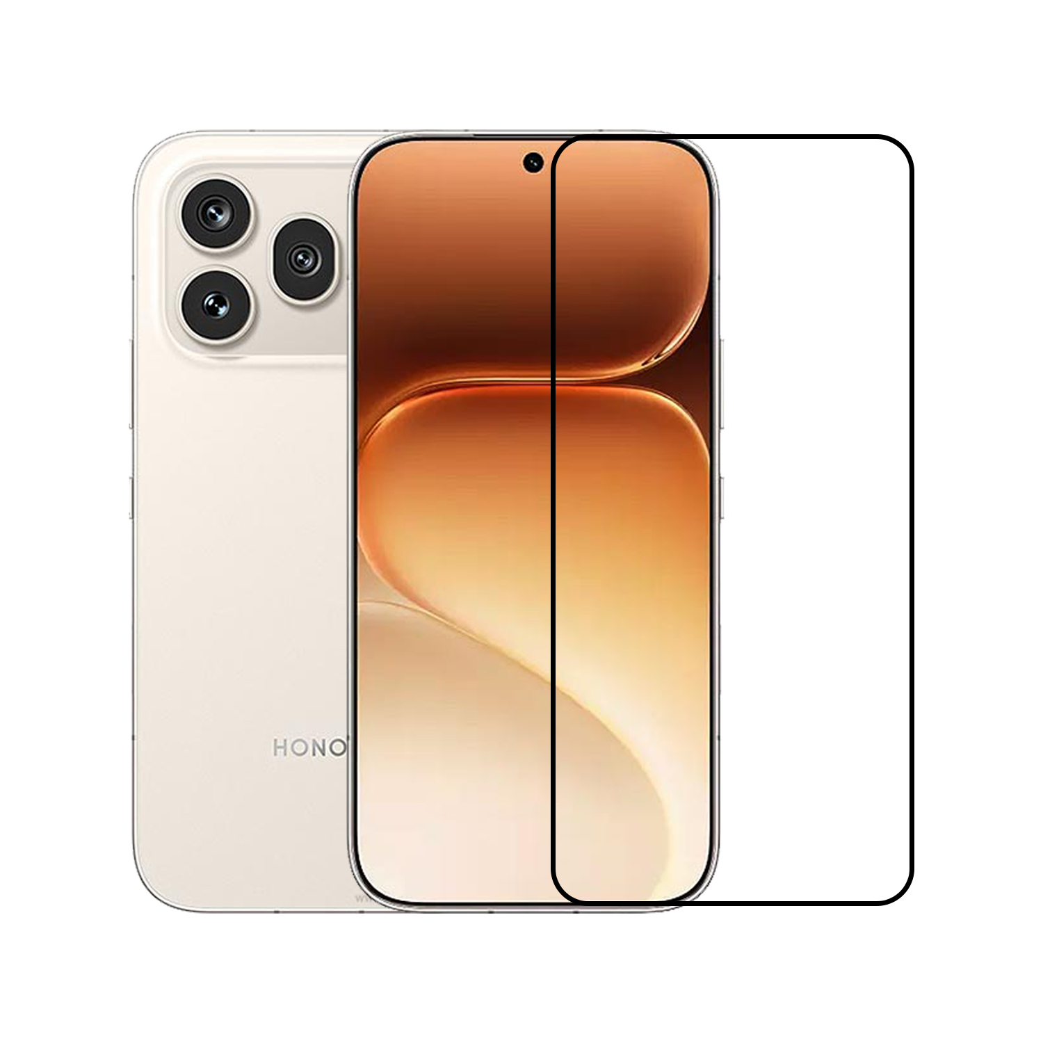Microcase HONOR 600 Pro 5G ile uyumlu Tam Kaplayan Çerçeveli Tempered Ekran Koruyucu -AL3276