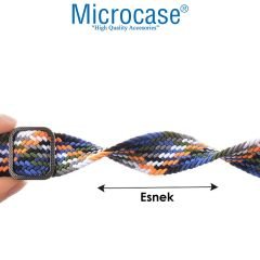 Microcase Apple Watch Series 10 42mm ile Uyumlu Esnek Örgülü Kumaş Kordon Kayış - KY45-1
