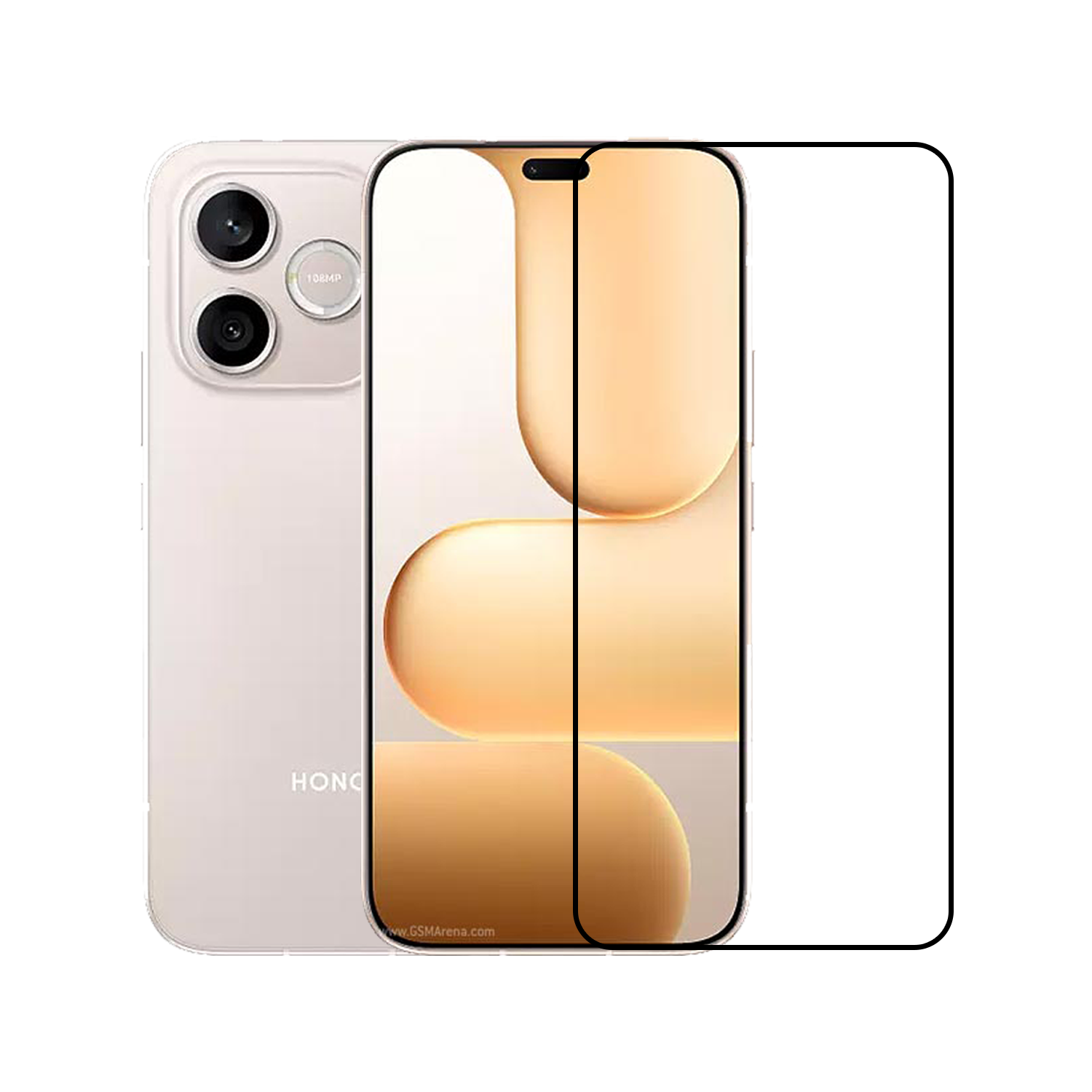 Microcase HONOR 600 Lite ile uyumlu Tam Kaplayan Çerçeveli Tempered Ekran Koruyucu -AL3276
