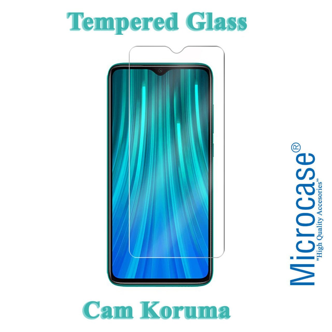 Microcase Xiaomi Redmi Note 8 Pro Tempered Glass Cam Ekran Koruma