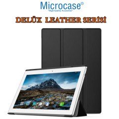 Microcase Lenovo Tab 4 10 Plus Delüx Leather Serisi Standlı Kılıf - Siyah