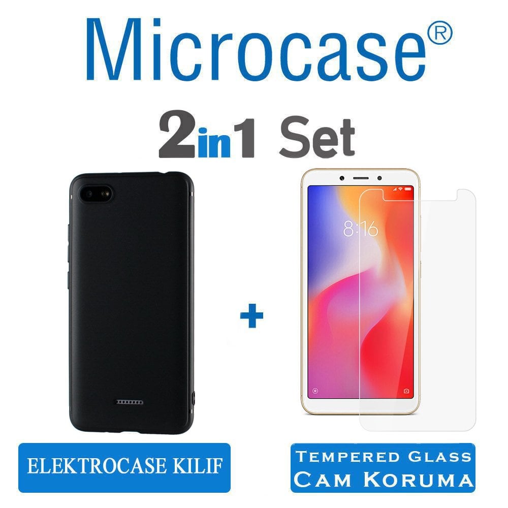Microcase Xiaomi Redmi 6A Elektrocase Serisi Silikon Kılıf + CAM