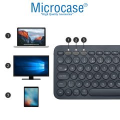 Microcase Samsung Galaxy Tab A7 Lite 2021 8.7 inch T220 T225 Tablet için Bluetooth Klavye + Tablet Standı - AL8105