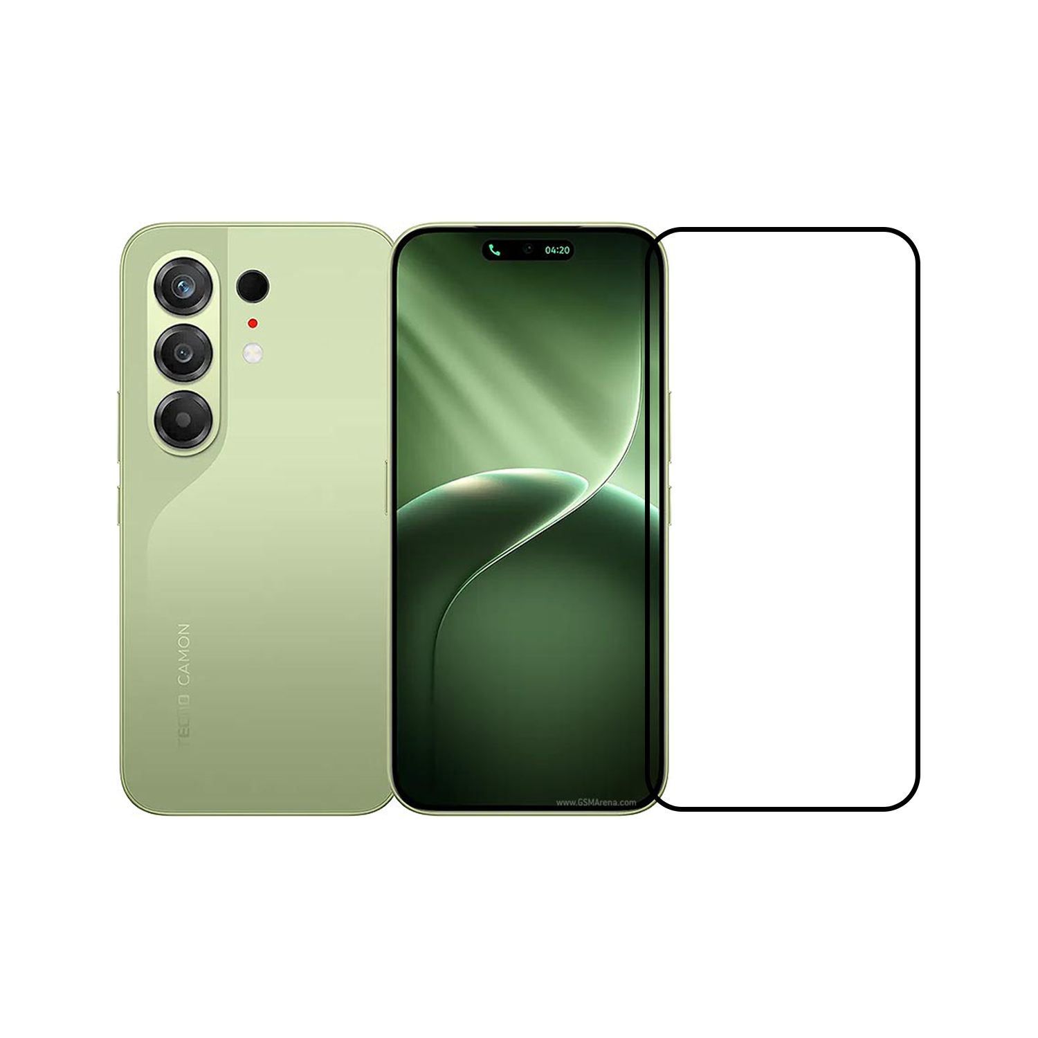 Microcase TEKNO Camon 50 ile uyumlu Tam Kaplayan Çerçeveli Tempered Ekran Koruyucu -AL3276