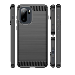 Microcase Oneplus ACE 6 / Oneplus 15R ile Uyumlu Brushed Carbon Fiber Silikon Kılıf - Siyah AL3332
