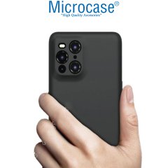 Microcase Oppo Find X3 Pro Matte Serisi Kamera Korumalı Silikon TPU Kılıf - Siyah