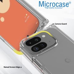 Microcase Google Pixel 9 Pro Fold ile Uyumlu  Sert Kristal Kapaklı Kılıf Şeffaf- AL3157