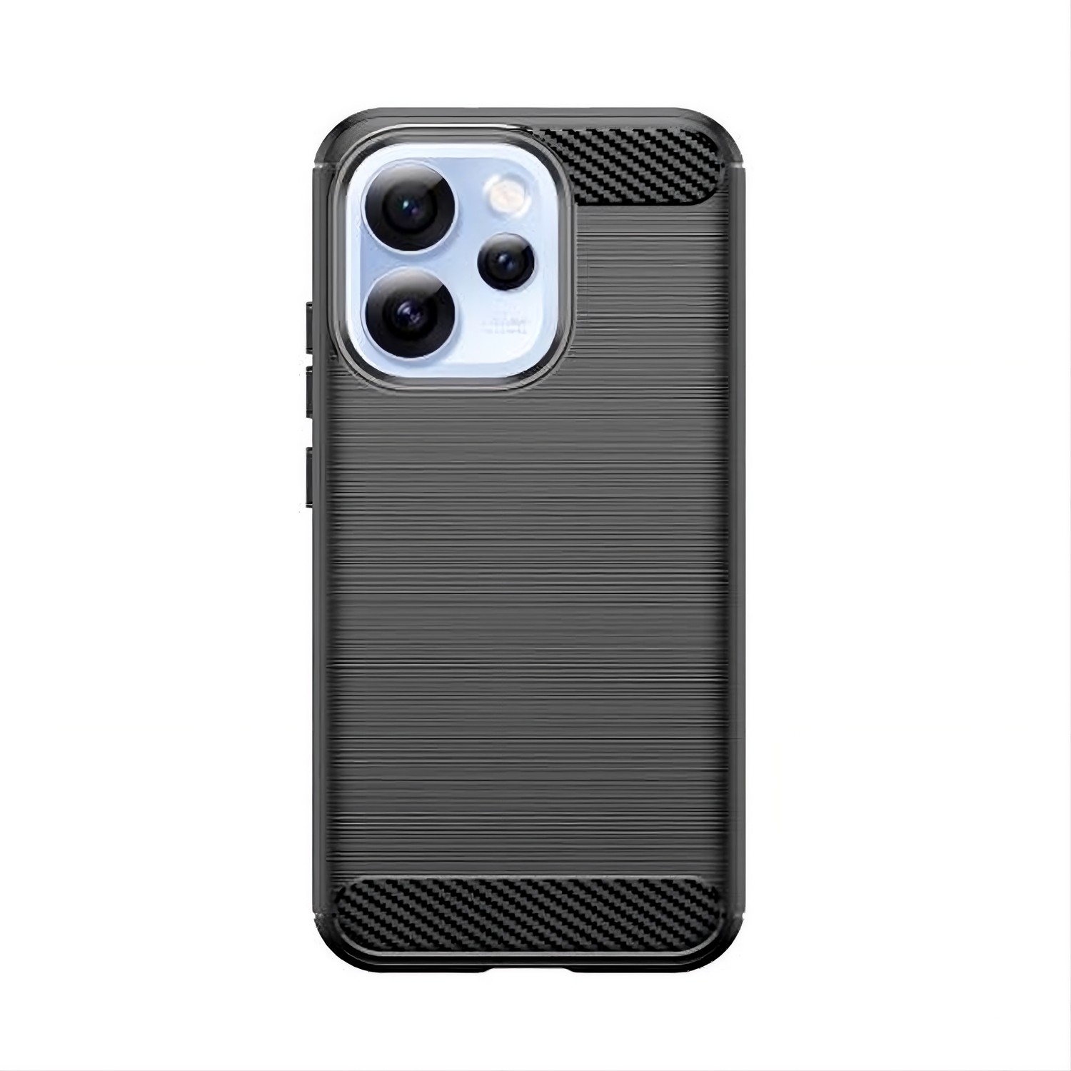 Microcase OPPO Reno 15 ile Uyumlu Brushed Carbon Fiber Silikon Kılıf - Siyah AL3332