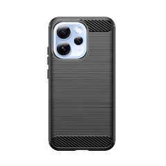 Microcase OPPO Reno 15 ile Uyumlu Brushed Carbon Fiber Silikon Kılıf - Siyah AL3332