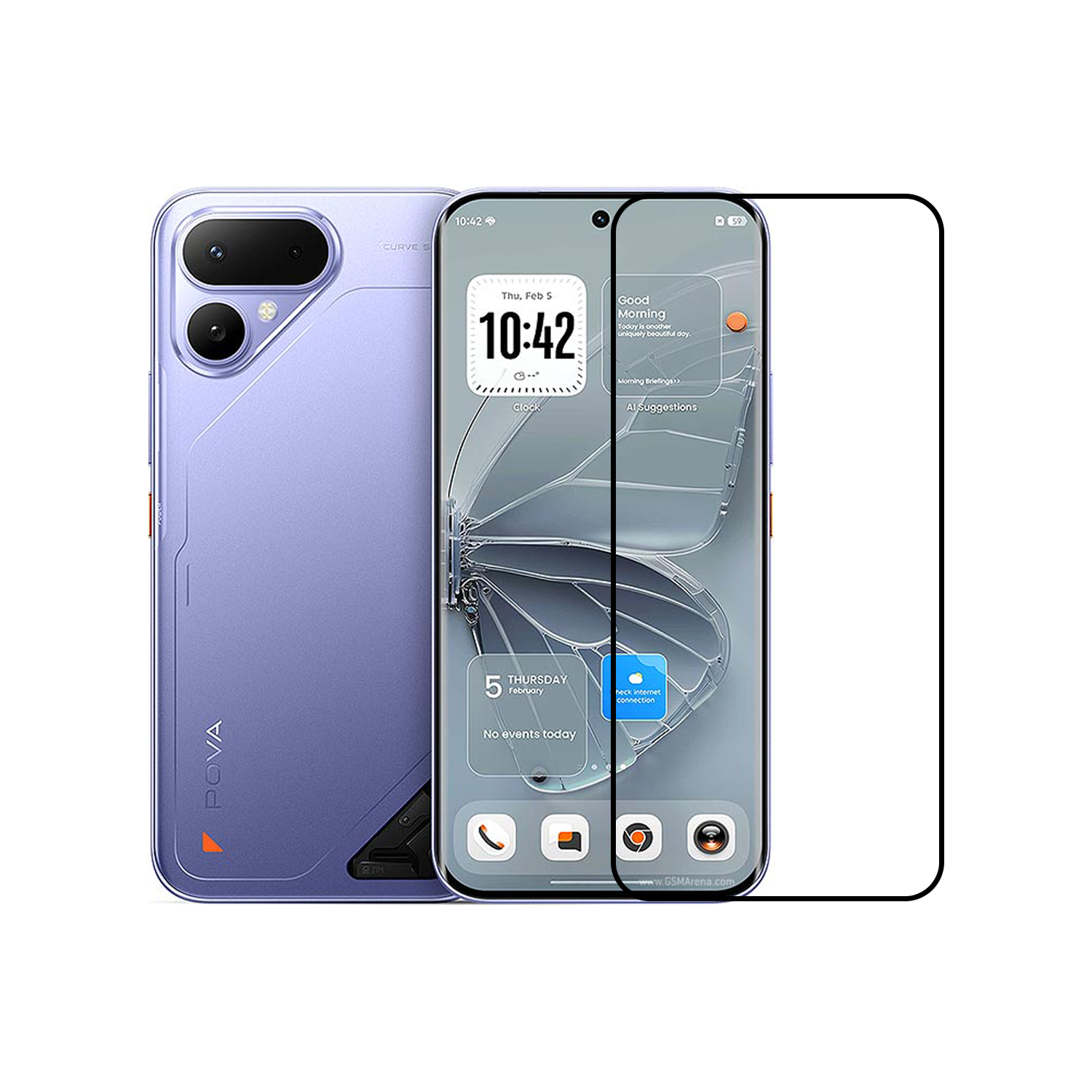 Microcase TECNO Pova Curve 2 ile uyumlu Tam Kaplayan Çerçeveli Tempered Ekran Koruyucu -AL3276