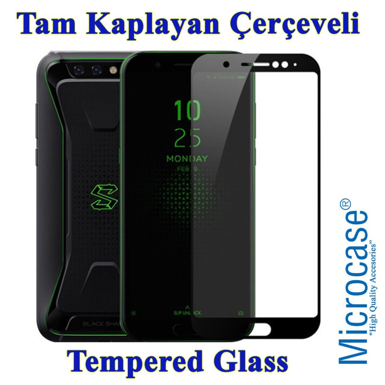 Xiaomi Black Shark Tam Kaplayan Çerçeveli Tempered Ekran Koruyucu