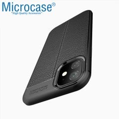 Microcase iPhone 11 Leather Tpu Silikon Kılıf - Siyah