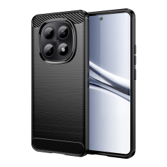 Microcase Redmi NOTE 15 5G / Xiaomi POCO M8 ile Uyumlu Brushed Carbon Fiber Silikon Kılıf - Siyah AL3332