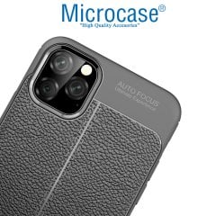 Microcase iPhone 11 Pro Leather Tpu Silikon Kılıf - Siyah
