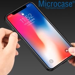 Microcase Apple iPhone 11 Pro Max Fabrik Serisi Kumaş ve Deri Desen Kılıf - Siyah