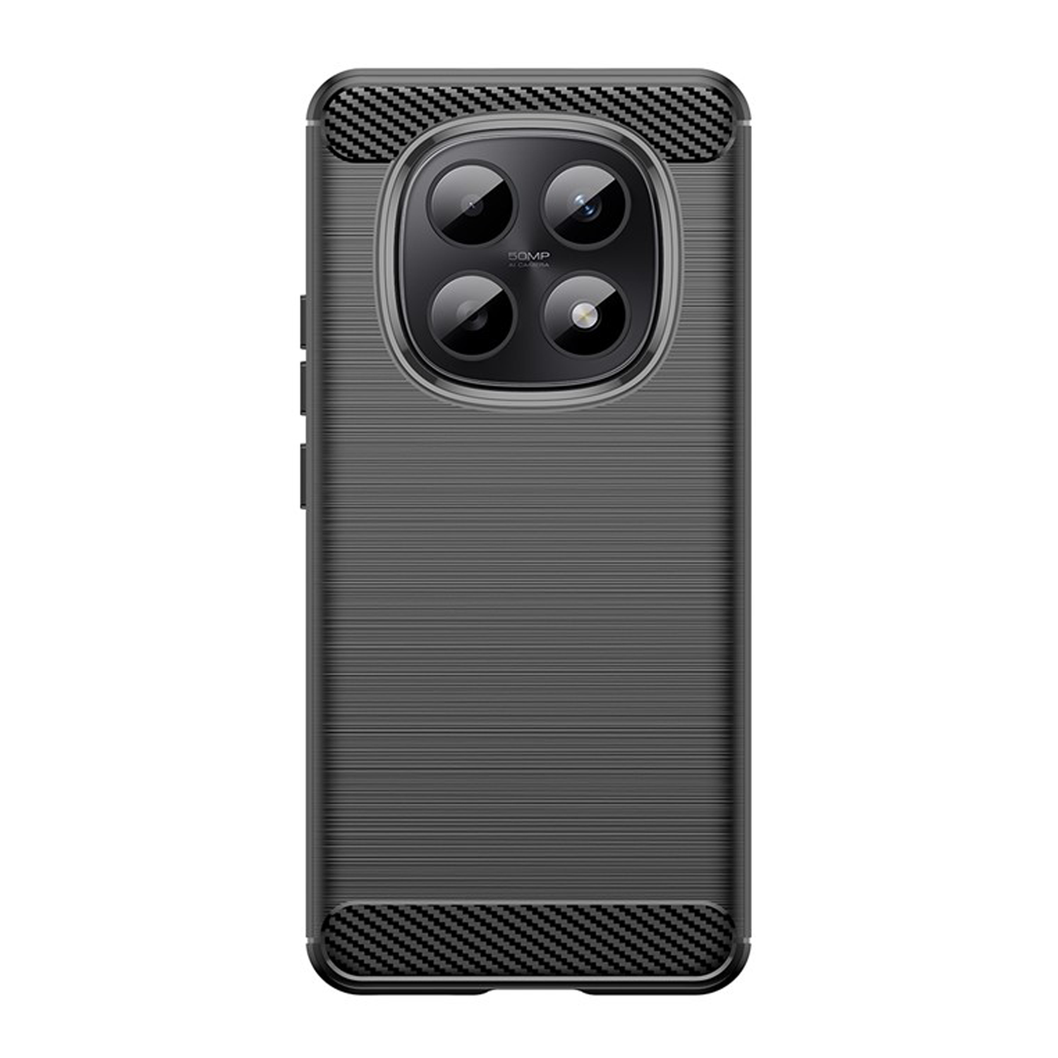 Microcase Redmi Note 15 Pro Plus 5G / Xiaomi POCO M8 Pro ile Uyumlu Brushed Carbon Fiber Silikon Kılıf - Siyah AL3332