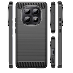 Microcase Redmi Note 15 Pro Plus 5G / Xiaomi POCO M8 Pro ile Uyumlu Brushed Carbon Fiber Silikon Kılıf - Siyah AL3332