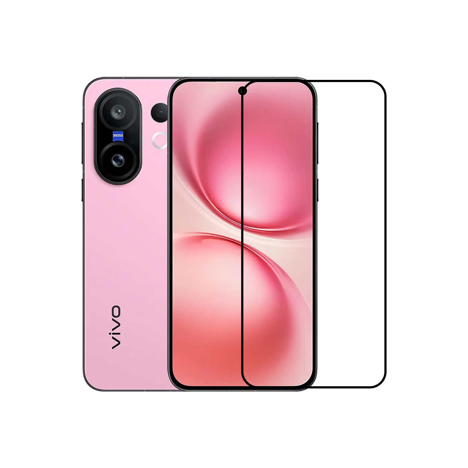 Microcase vivo X200 FE Global Global ile uyumlu Tam Kaplayan Çerçeveli Tempered Ekran Koruyucu -AL3276