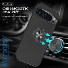 Microcase Google Pixel 10 Pro XL ile Uyumlu Manyetik Mıknatıslı Yüzük Standlı Kılıf-AL5139