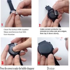 Microcase Samsung Galaxy Watch FE   Tam Kaplayan Kavisli Ekran Koruyucu 3D Pet Film - Siyah AL3385