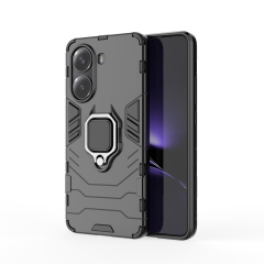 Microcase Xiaomi Redmi Turbo 4 5G/ Xiaomi Poco X7 Pro 5G ile Uyumlu Batman Serisi Yüzük Standlı Armor Kılıf - Siyah AL3349