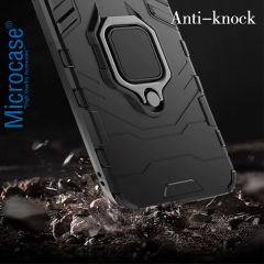 Microcase Xiaomi Redmi Turbo 4 5G/ Xiaomi Poco X7 Pro 5G ile Uyumlu Batman Serisi Yüzük Standlı Armor Kılıf - Siyah AL3349